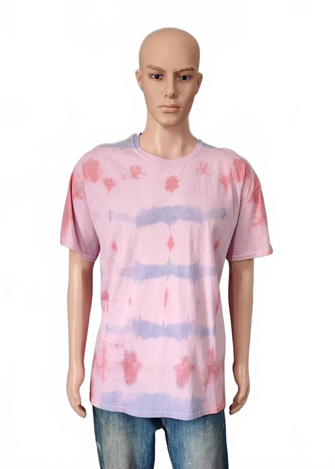 Vintage Hanes Tie Dye Graphic T-Shirt Pink Multicolour Retro 90s Mens Size Large