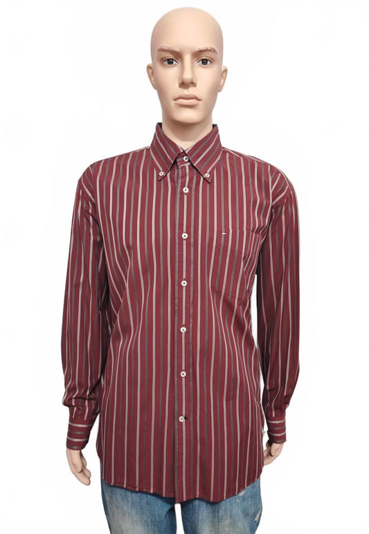 Vintage Tommy Hilfiger 2-Ply Striped Long Sleeve Shirt Multicolour Men's Size XL