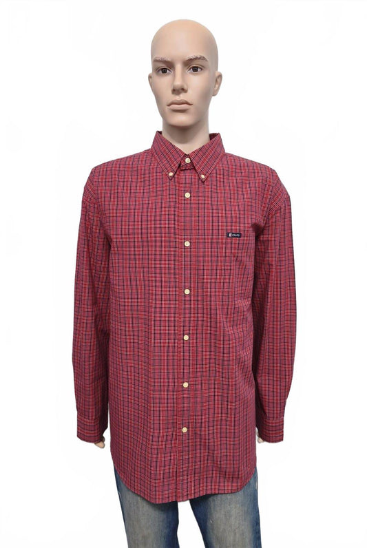Vintage Chaps Checked Long Sleeve Shirt Red Navy Men's Size XXXL Oversized