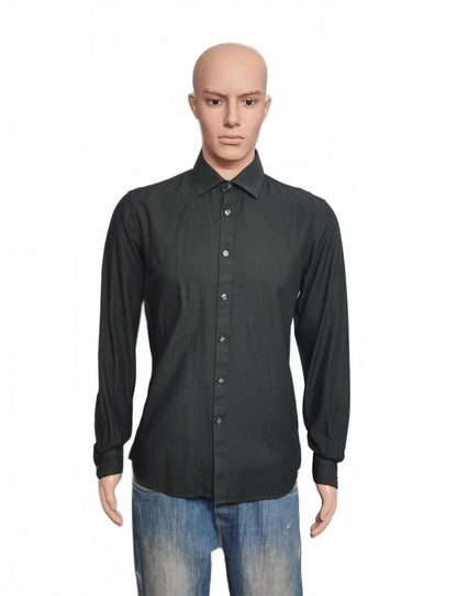 Vintage DKNY Plain Long Sleeve Shirt Solid Black Men's Size Medium M