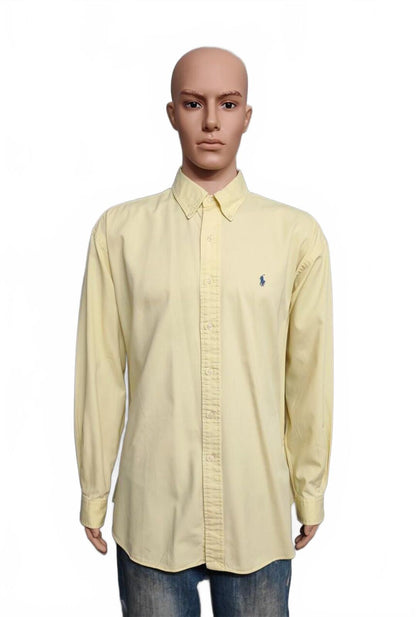 Vintage Ralph Lauren Blake Shirt XXL Yellow Cotton Long Sleeve Distressed Polo
