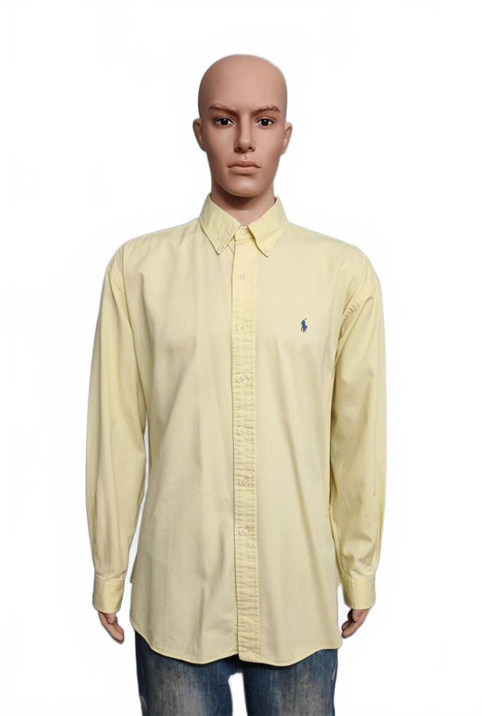 Vintage Ralph Lauren Blake Shirt XXL Yellow Cotton Long Sleeve Distressed Polo