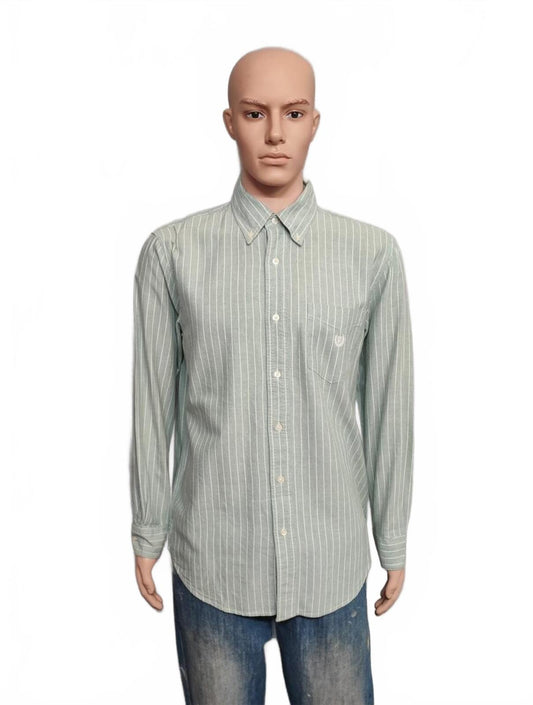 Vintage Chaps Checked Long Sleeve Easy Care Plaid Casual Shirt Green Men's Large