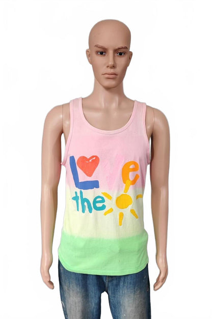 Vintage Love the Sun Ombre Muscle Tee Vest Tank Top Men's Size Medium M