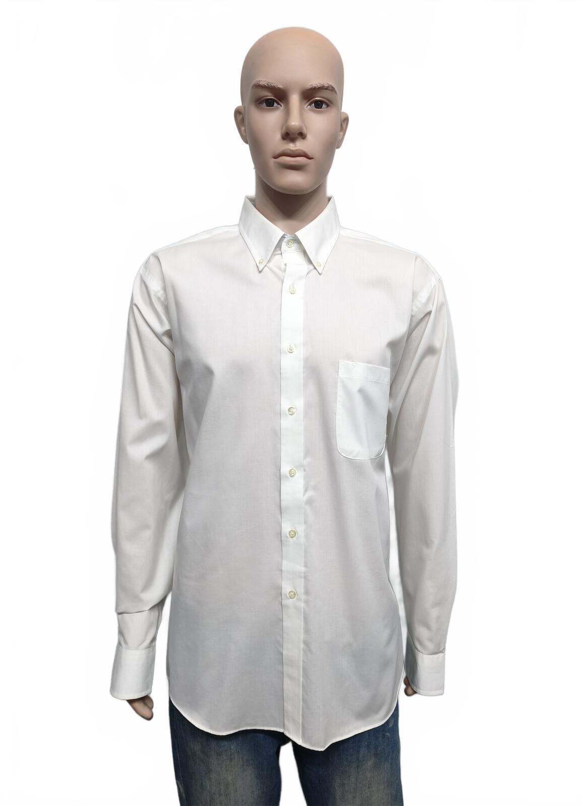Vintage Chaps Plain Long Sleeve Shirt Solid White Men's Size XXL Oversized