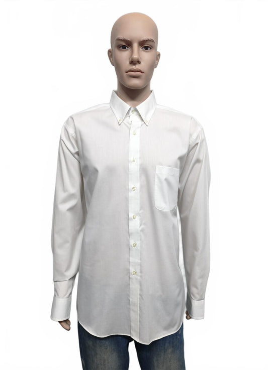 Vintage Chaps Plain Long Sleeve Shirt Solid White Men's Size XXL Oversized