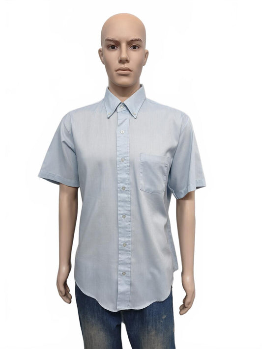 Vintage Wrangler Exec By Red Kap Workwear Short Sleeve Shirt Sky Blue Size XL