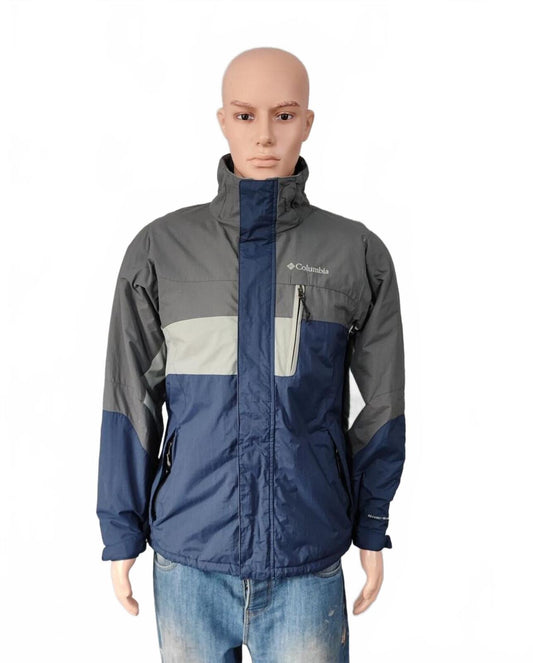 Vintage Columbia Plain Blue Grey Omni-Shield Hoodless Outdoor Jacket Men Size M