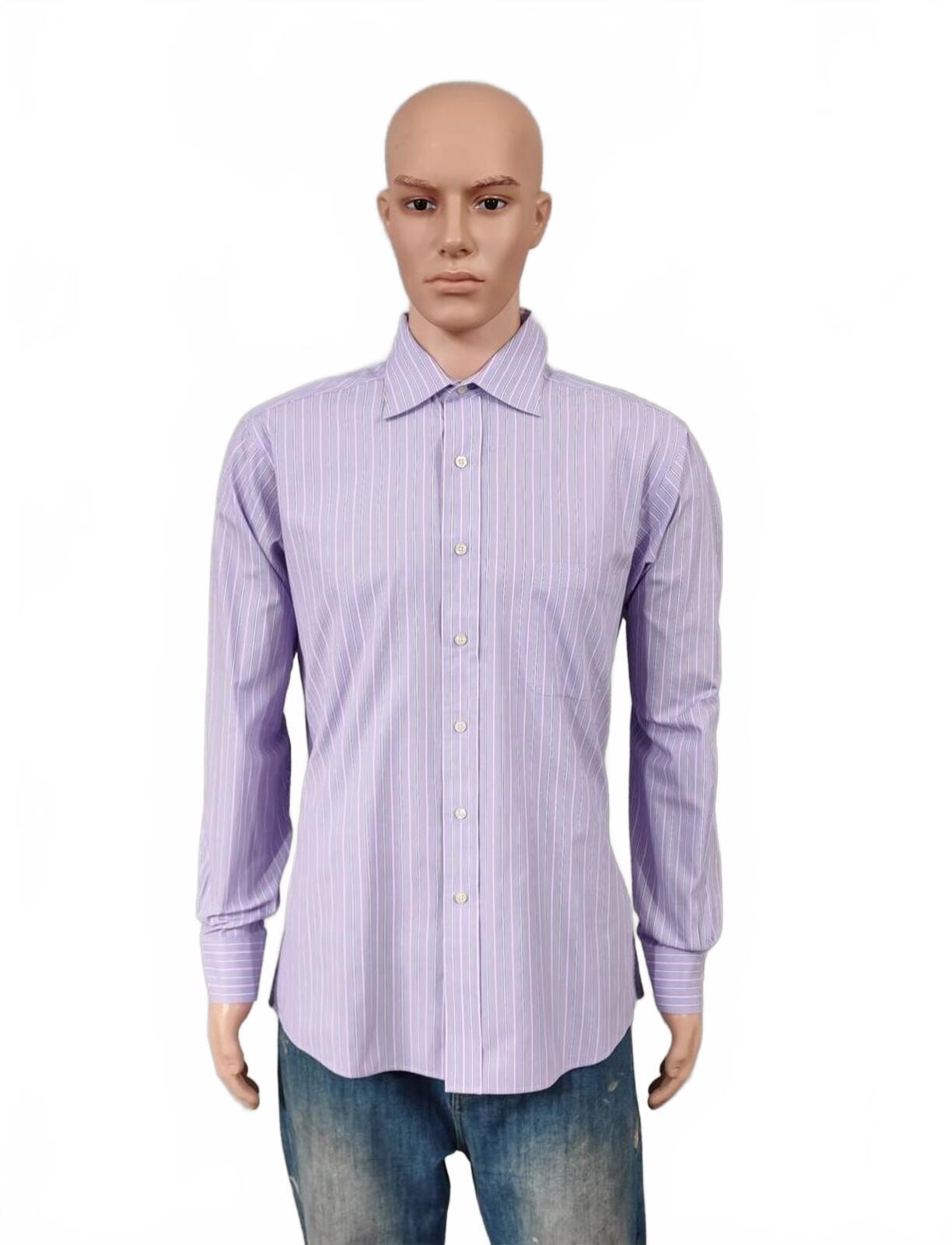 Vintage Chaps Striped Long Sleeve Shirt White Purple Men's Size Large L