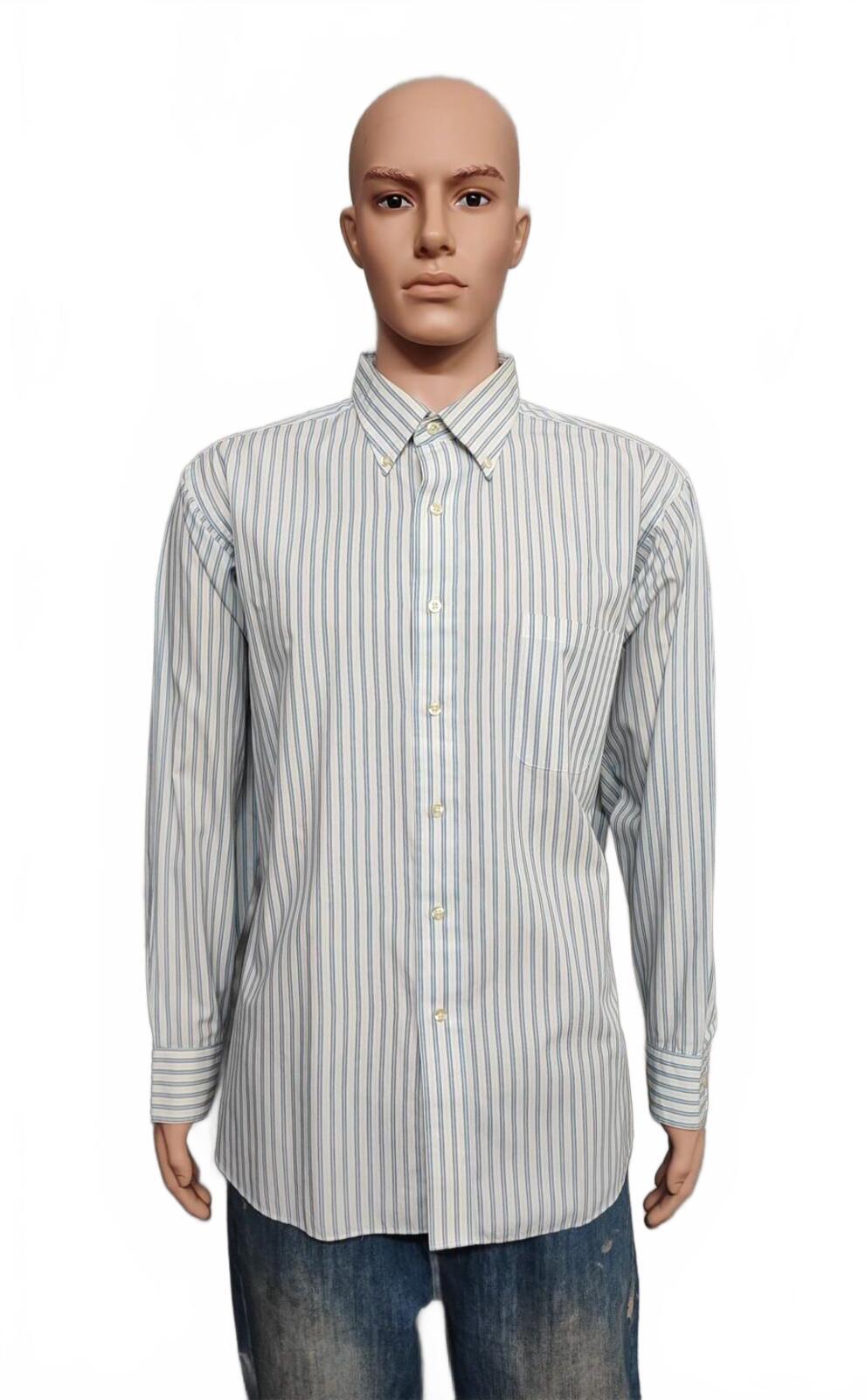 Vintage Chaps Striped Long Sleeve Shirt Sky Blue White Men's Size XXL