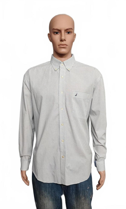 Vintage Nautica Checked Long Sleeve Sailboat Plaid Casual Shirt Men's Size XXL